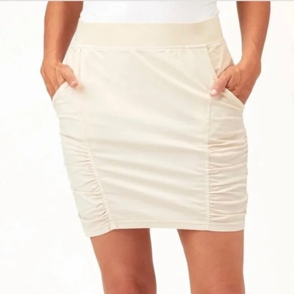 XCVI Wearables Ruched White Skirt